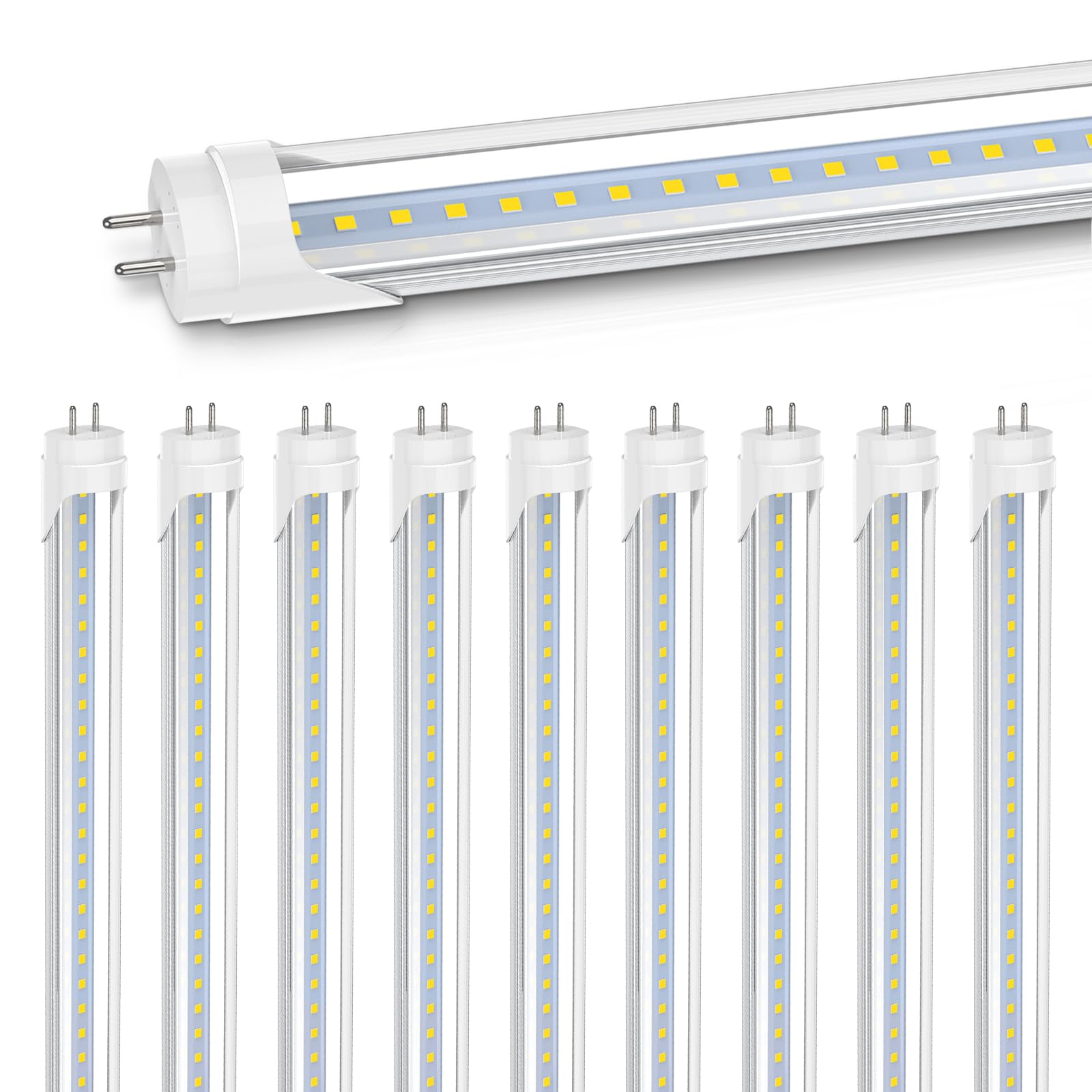 CNSUNWAY 4FT LED Tube Lights - 18W, 2400LM 6000K Daylight, Type A+