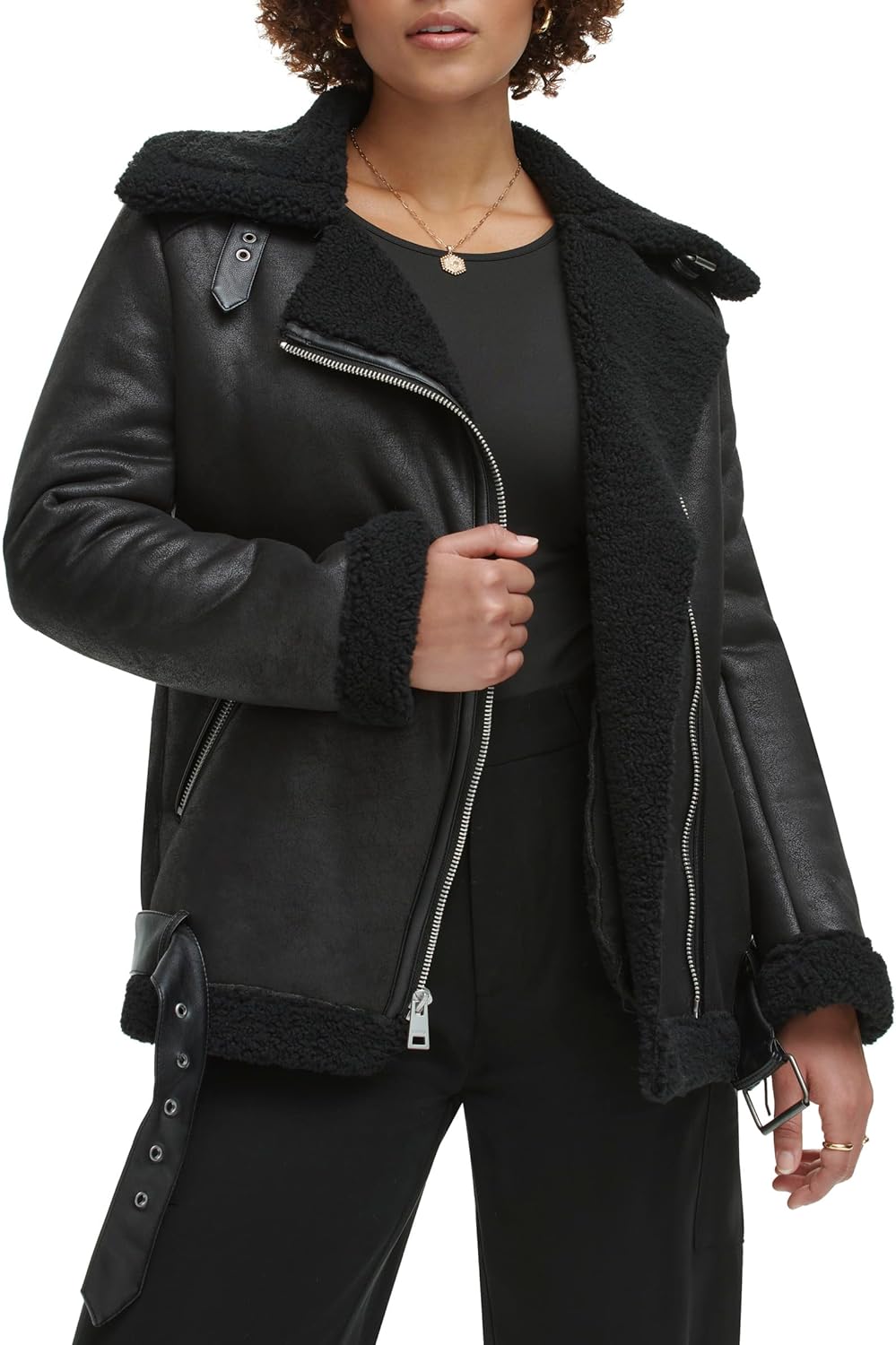 Levi's Womens Faux Shearling Moto - Image 5
