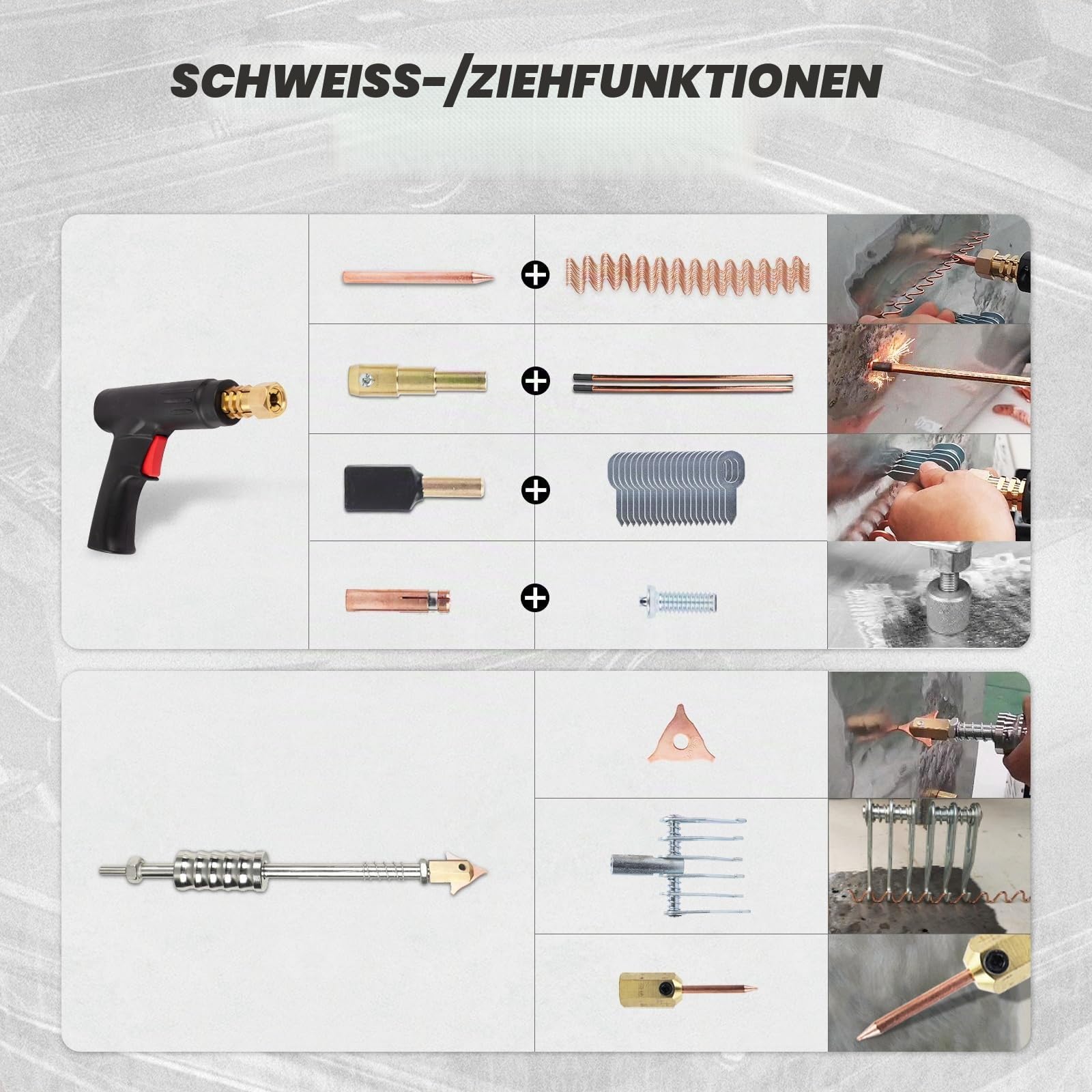 220V Karosserie Ausbeulspotter,3500W Dellenentfernungswerkzeug für Karosserie-Reparatur-Set mit 7 Schweißmodi und Automatik/Manueller Modus 90F