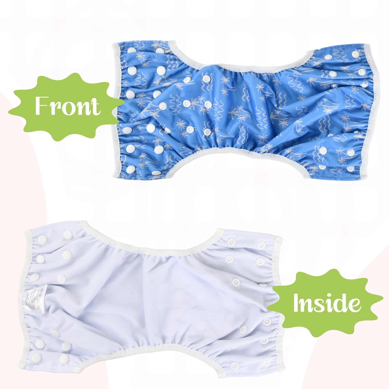 Couches de Bain Lavables Bébé, Ajustable Couche Piscine pour Enfants de 0-2 Ans, Maillot de Bain Réutilisable pour Bébé Fille et Garçon, Pantalon Couche de Natation pour Bebe 3-15kg (B)
