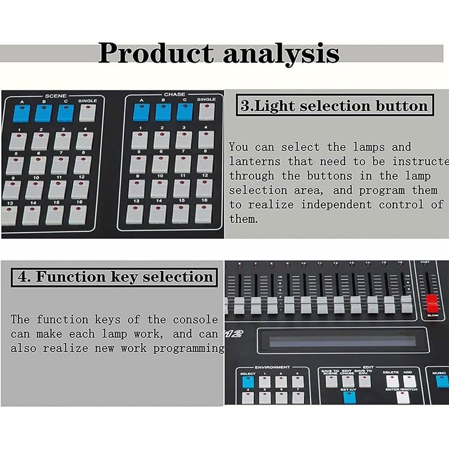 Controlador De DJ DMX 512, Mezclador Profesional para Control De Iluminación De Escenarios, Pantalla Digital Led, 16 Canales, para Fiestas, Eventos, Karaokes Y Bares.