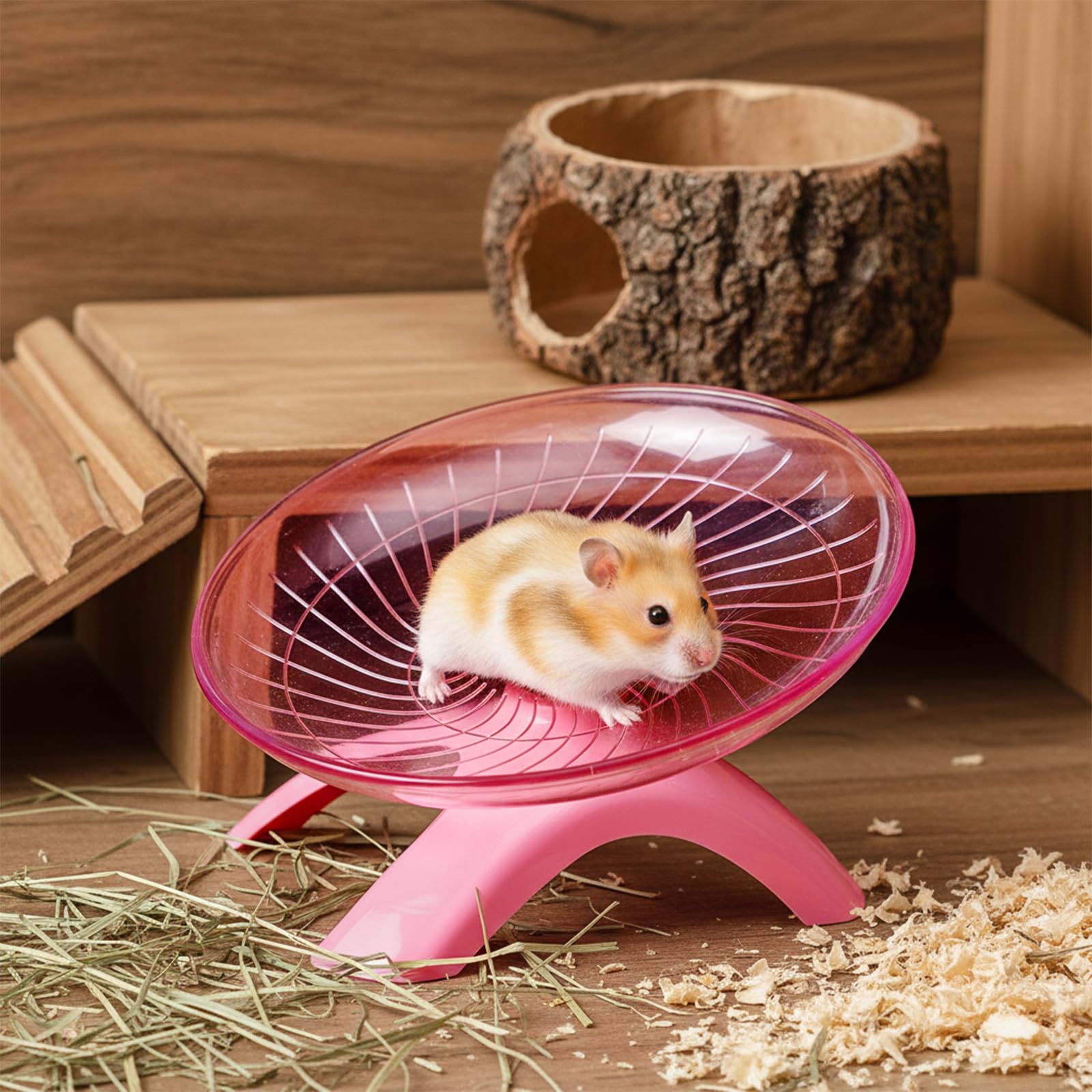 Foraineam 3 Pieces Silent Hamster Wheel, Hamster Flying Saucer, Quiet Spinner Running Exercise Wheels for Dwarf Hamsters, Gerbils, Mice, Hedgehogs, Guinea Pigs and Other Small Pets - image 6