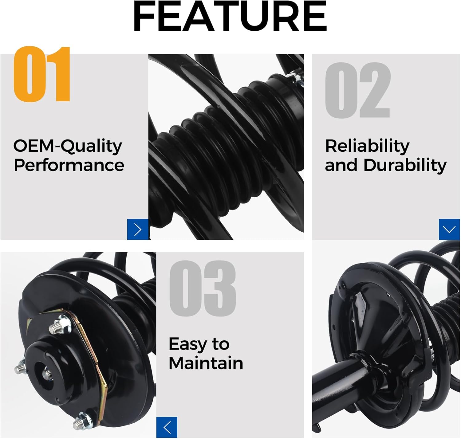 PAROD 271427 271426 Front Shock absorber Struts w/Coil Spring Assembly fit for 2002-2006 Nissan Altima Front 2.5L Models Only