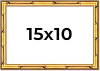 Vista 190 de Poster Palooza Marco de madera maciza de bambú dorado de 12 x 8 pulgadas con acrílico UV, respaldo de tablero de espuma y accesorios para colgar