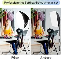 FGen Oktogonális Softbox Fotóstúdió Szett 135W 5500K LED Lámpákkal, 70cm Fénydoboz és 2m Állítható Állványok Portré és Termékfotózáshoz 7