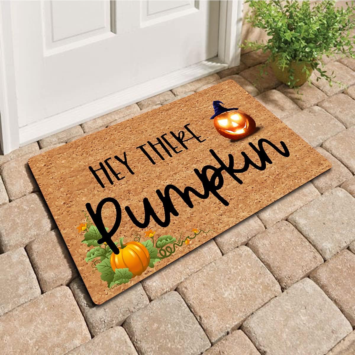 Funny Welcome Entrance Way Indoor Door Mats for Front Porch Decor Hey There Pumpkin Doormat Fall Y‘all Doormat House Warming Gift Rug With Anti-Slip Rubber Back Novelty Prank Gift Mat(23.7 X 15.9 in)