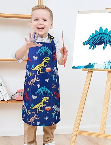Miniatura 5 de WERNNSAI Paquete de 2 delantales para niños pequeños, delantales artísticos para niños pequeños
