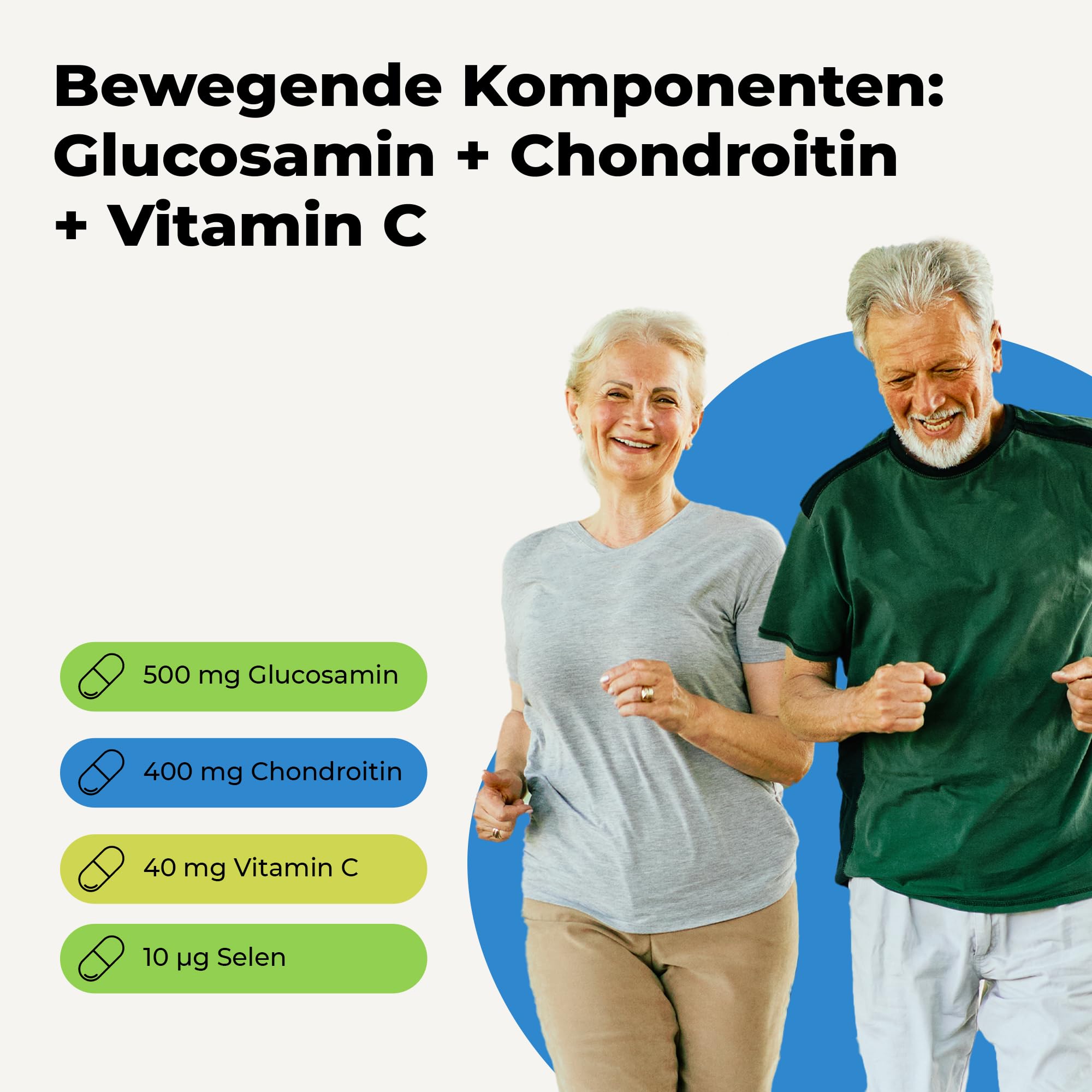 Avitale Glucosamin 500 mg + Chondroitin 400 mg Kapseln, 90 Stück, 1er Pack (1 x 92,2 g)