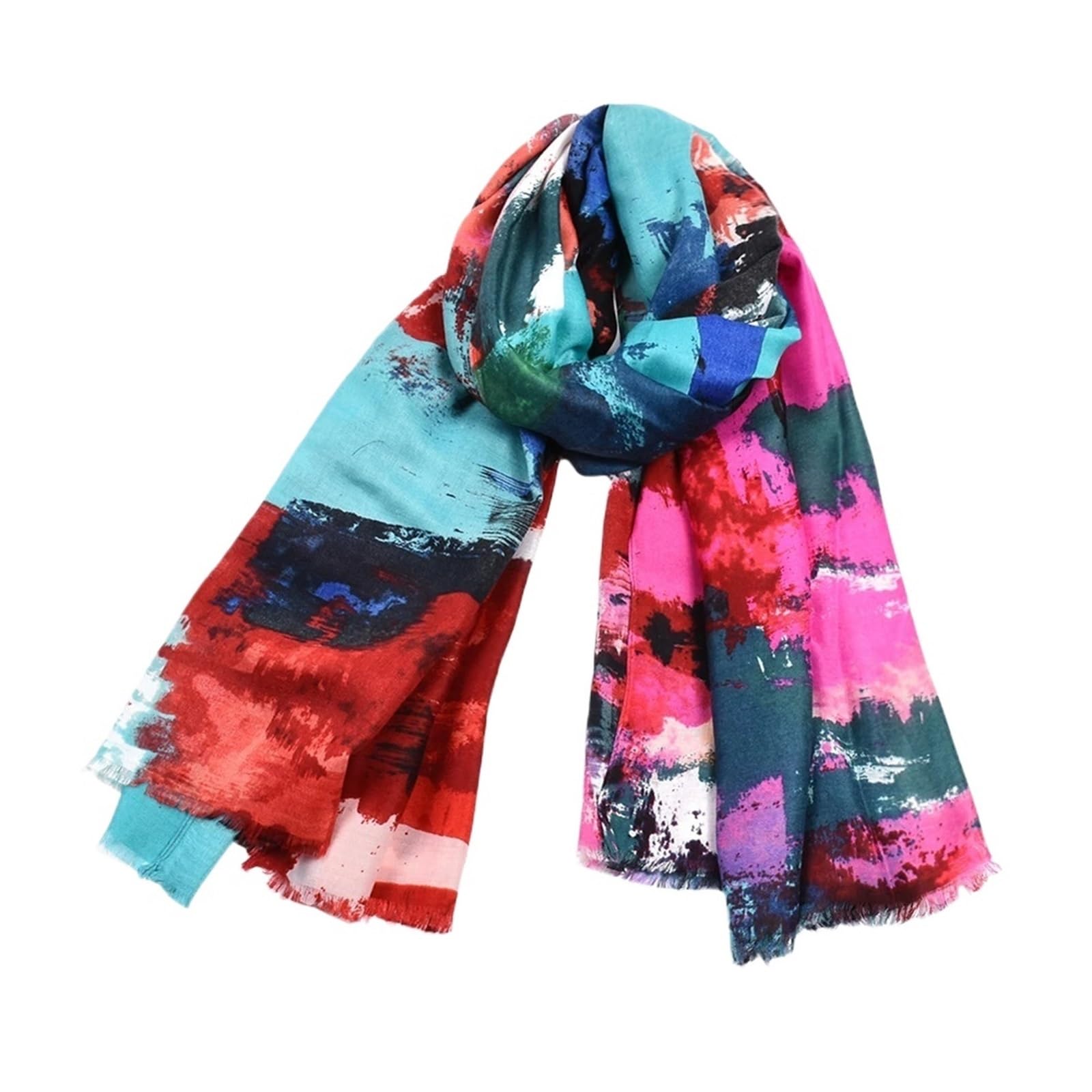 Generico Compatibile con sciarpe da donna, sciarpa stampata in lino e cotone graffiti, scialle colorato, bohémien, accessori