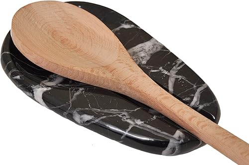 Miniatura 9 de Soporte para cucharas de mármol, resistente al calor, sin BPA, para la parte superior de la estufa, soporte para utensilios de cocina para cuchara,