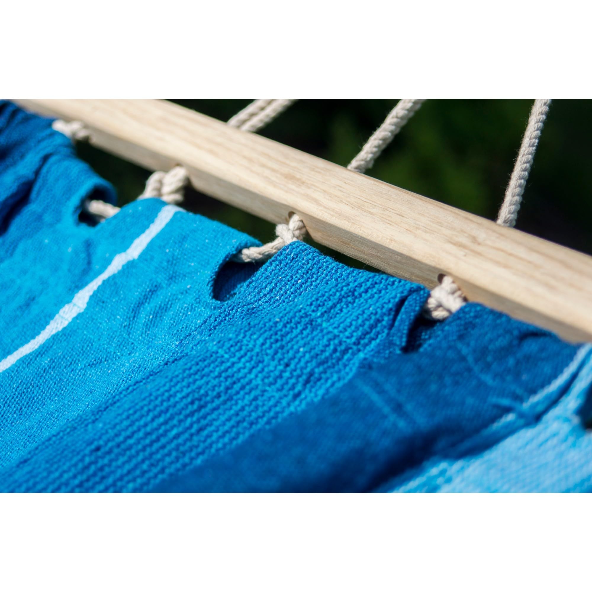 Potenza Outdoor Hängematte mit Gestell für 2 Personen I Stabhängematte XXL 220x160, 200kg I Hängemattengestell 220kg Wetterfest (Blau, Basic Gestell Graphit)