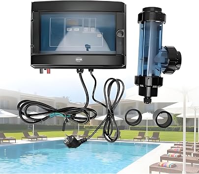 Saltwater Chlorinator 5/10/15/20/30/50G/H Automatic Cleaning Salt Water Pool Chlorine Generator System Electronic Chlorine Generator for Swimming Pool Size 10-100 Cubic Meters30g/H