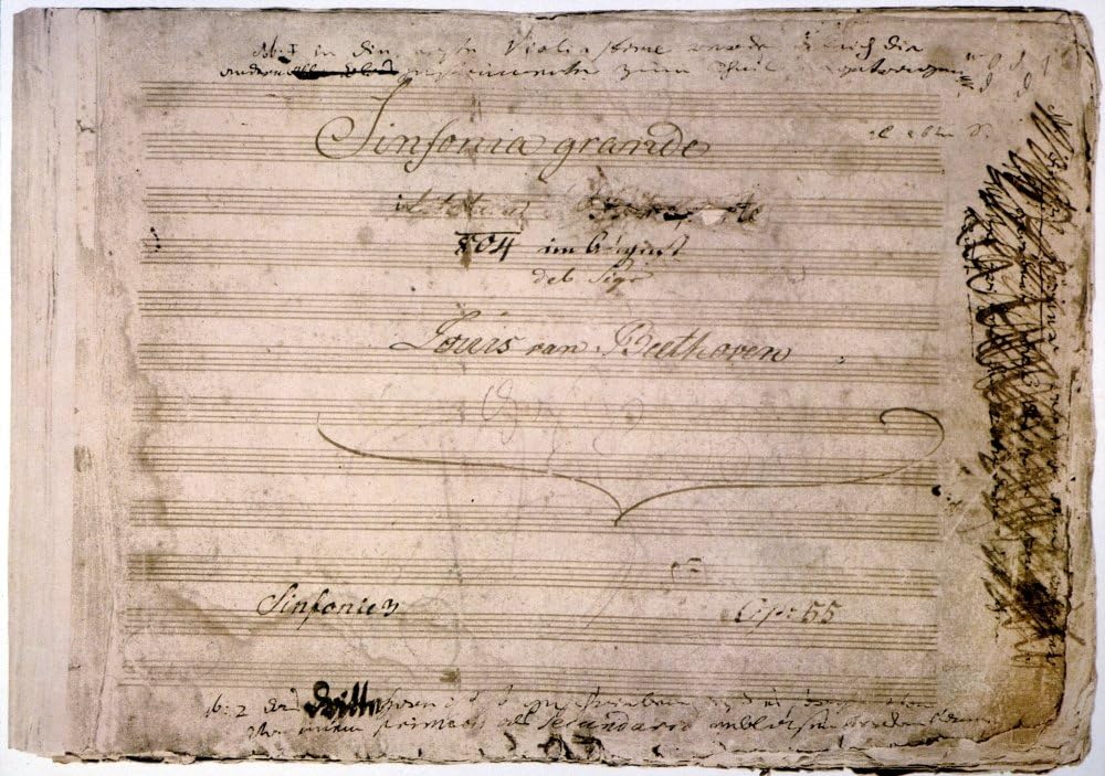 Manuscrito de Beethoven En La Página Del Título De Ludwig Van