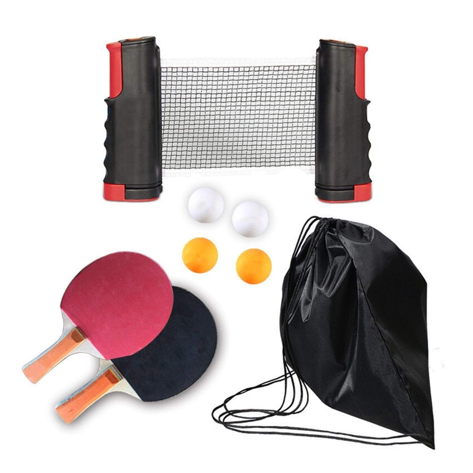 Retractable Table Tennis Net Table Grid Plastic Strong Mesh Portable Net Kit Net Rack Replace Kit for Ping Pong Playing (Color : Black Set 1)