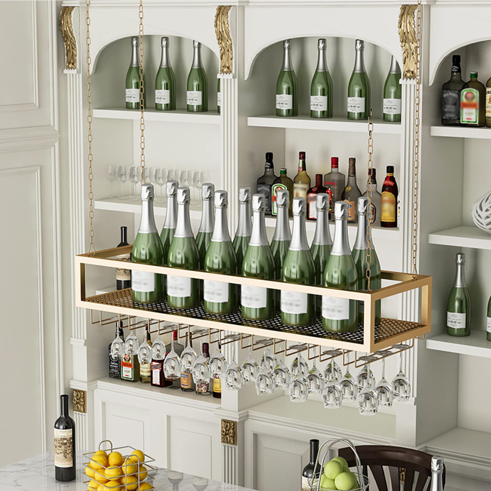 Support de décoration d'intérieur vintage pour ranger bouteilles et verres