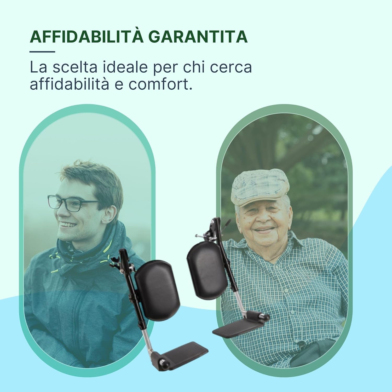 Poggiapiedi per Sedia a Rotelle, Pedane Elevabili, 2 Pezzi