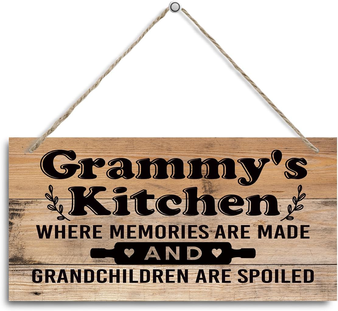 FoDuoDuo Targa in legno con scritta Mom's Kitchen, regalo per l'inaugurazione della casa, decorazione per il soggiorno, regali cristiani, cartello da parete in legno rustico, 40,6 x 40,6 cm