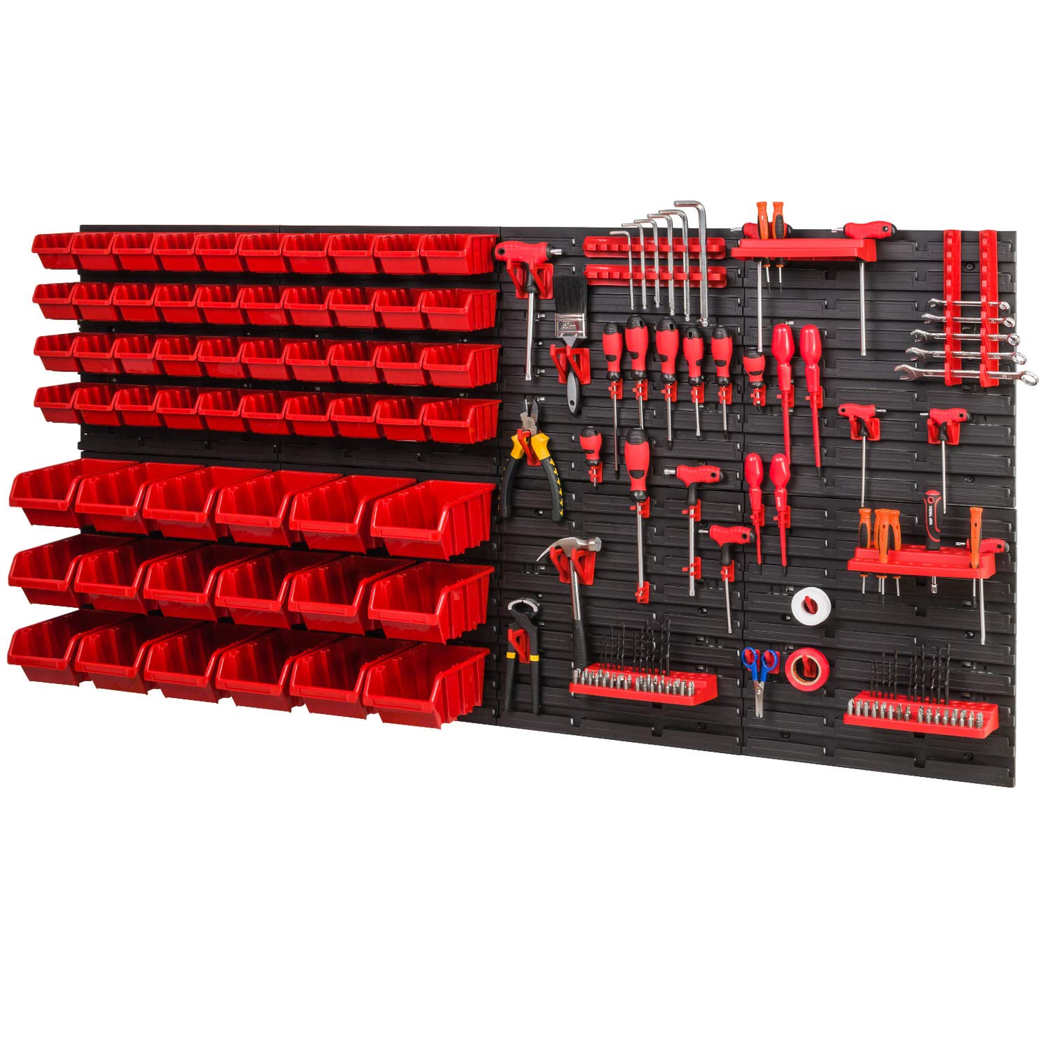 Pafen Red Storage System 1544 X 780 Mm Stacking Boxes Wall Shelf Storage Boxes Storage Shelves 58 Boxes