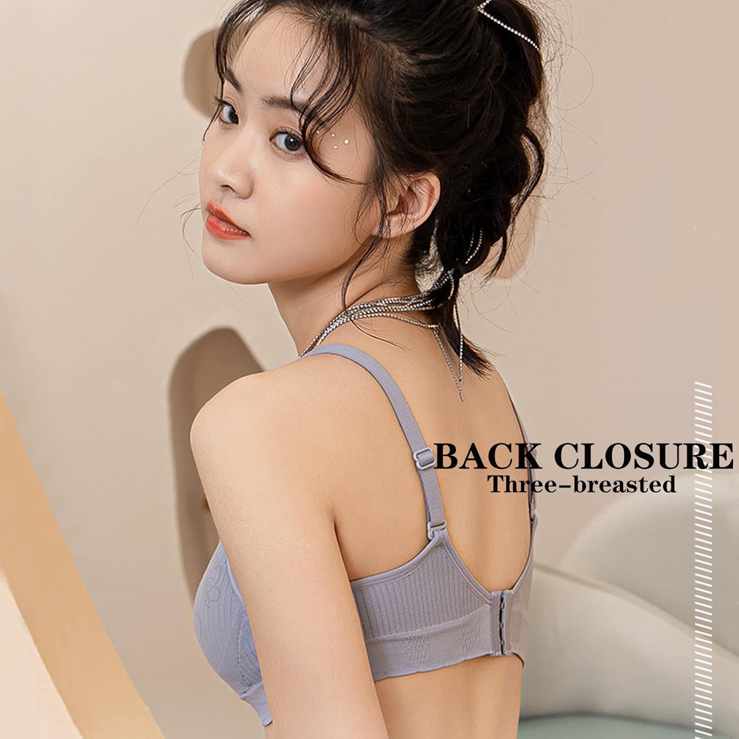 Teen Girls Cotton Bras Breathable Underwear Wire Free Sports Bra with Adjustable Straps Training Bralette - Image 4