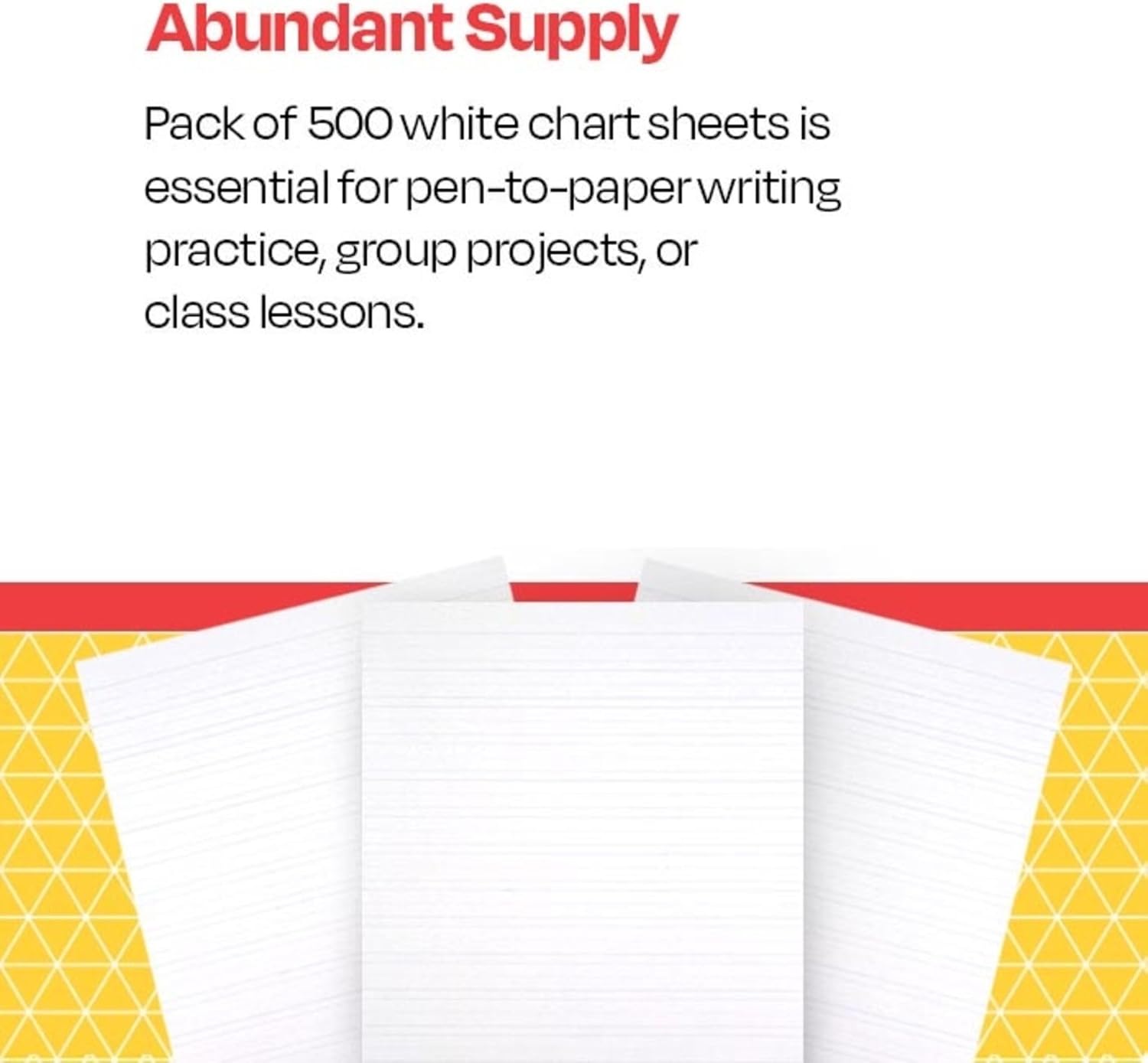 School Smart Primary Chart Paper, Skip-A-Line, 24 x 32 Inches, White, 500 Sheets