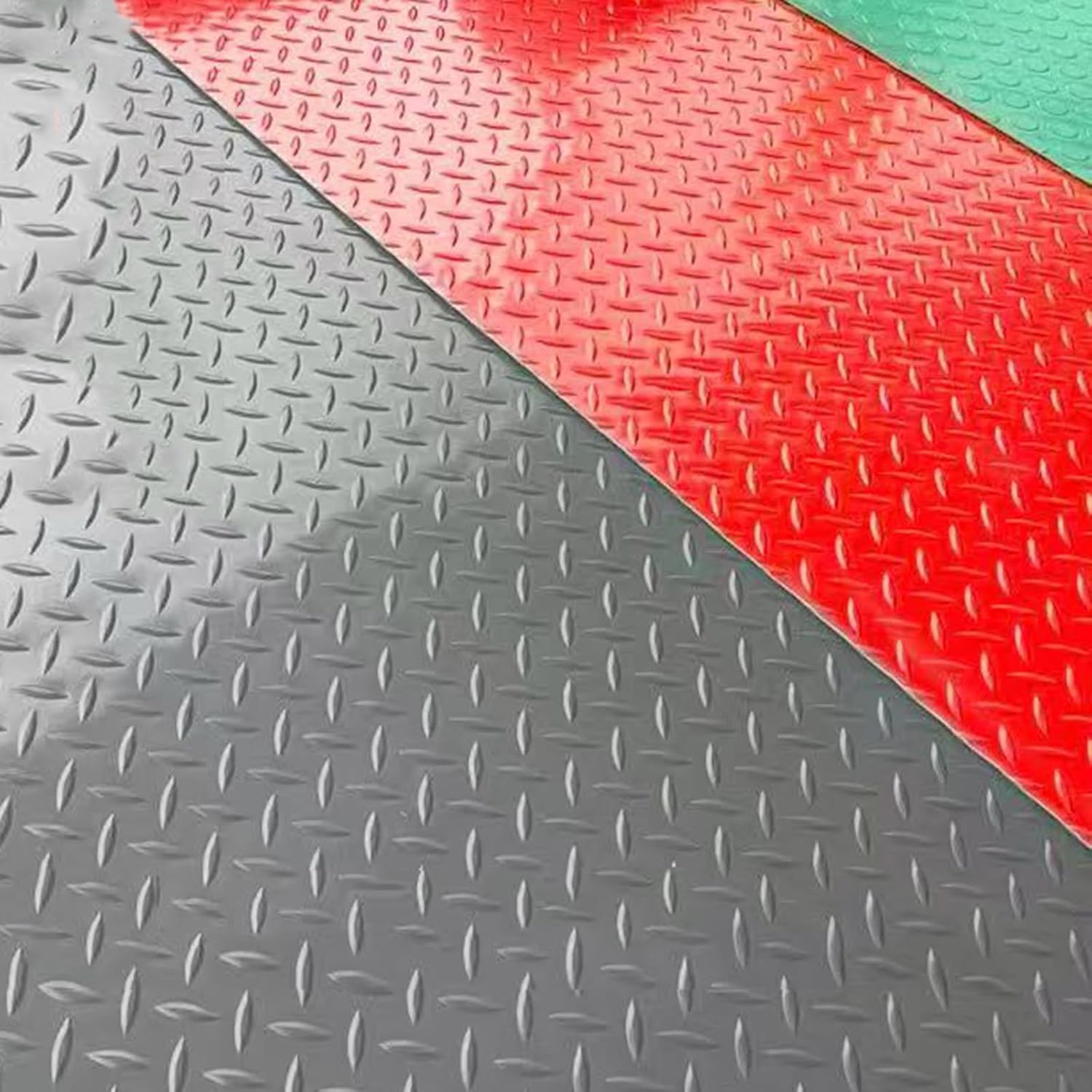 Anti-Slip Rubber Floor Mat,Water, Spill, & Stain Resistant,PVC Garage Shop Parking Mat,for Indoor Hardwood, Hard Floors, Garage(Grey,1.5x1m/4.9x3.2ft)