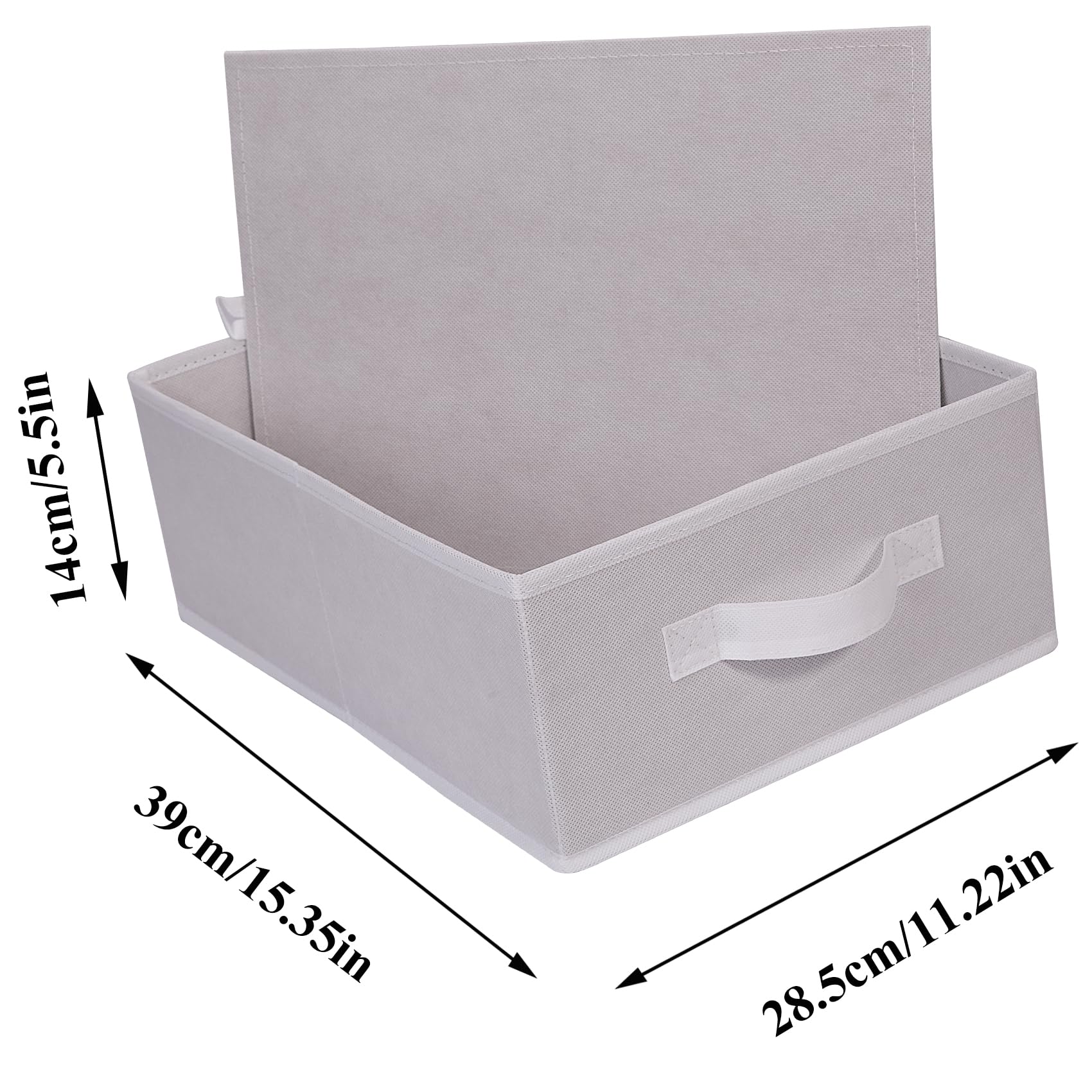 AYVANBER Foldable Storage Boxes Large Closet Organizers and Cube Storage Bins with Handle Clothes Drawer Organizer Bedroom Organization Set for Bedding Clothes Toys Socks and More (White) - Image 2