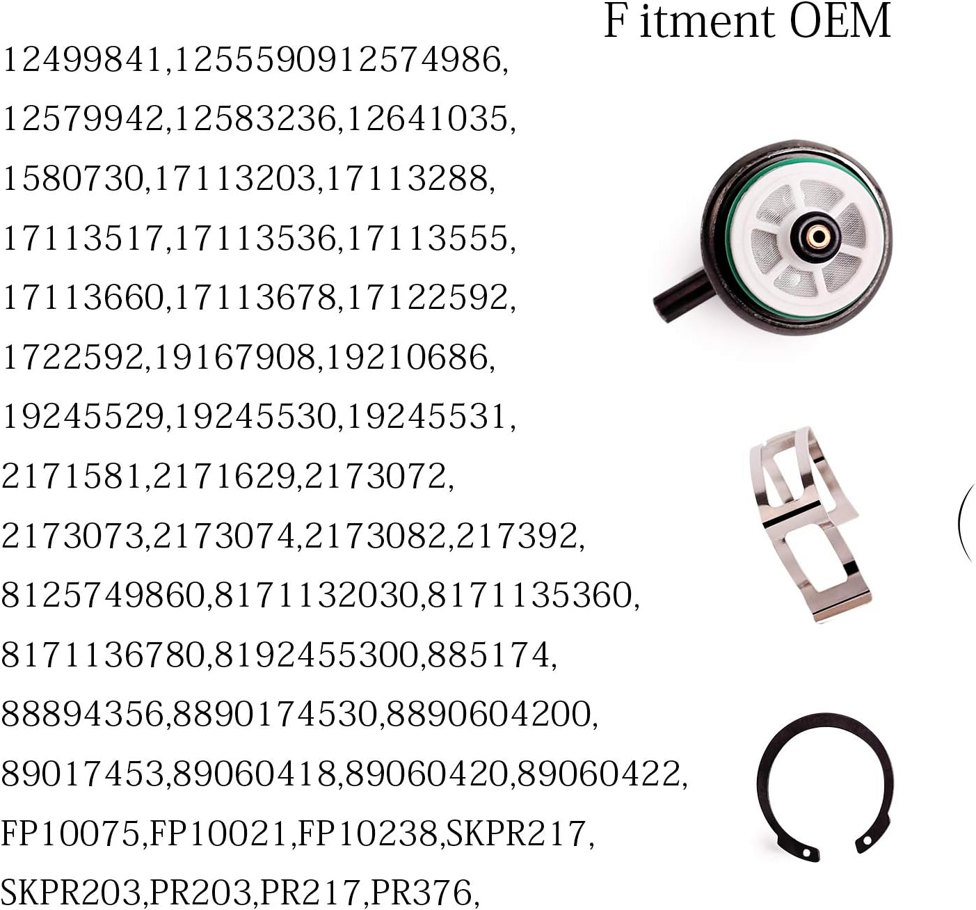Fuel Injection Pressure Regulator adjustable with Clip,Snap Ring 3500217-3072,FP10021,FP10238,SKPR217,SKPR203, PR203,PR217,PR376 compatible with C3500,C7500 Kodiak, Camaro,Express 1500,Express 2500 : Automotive