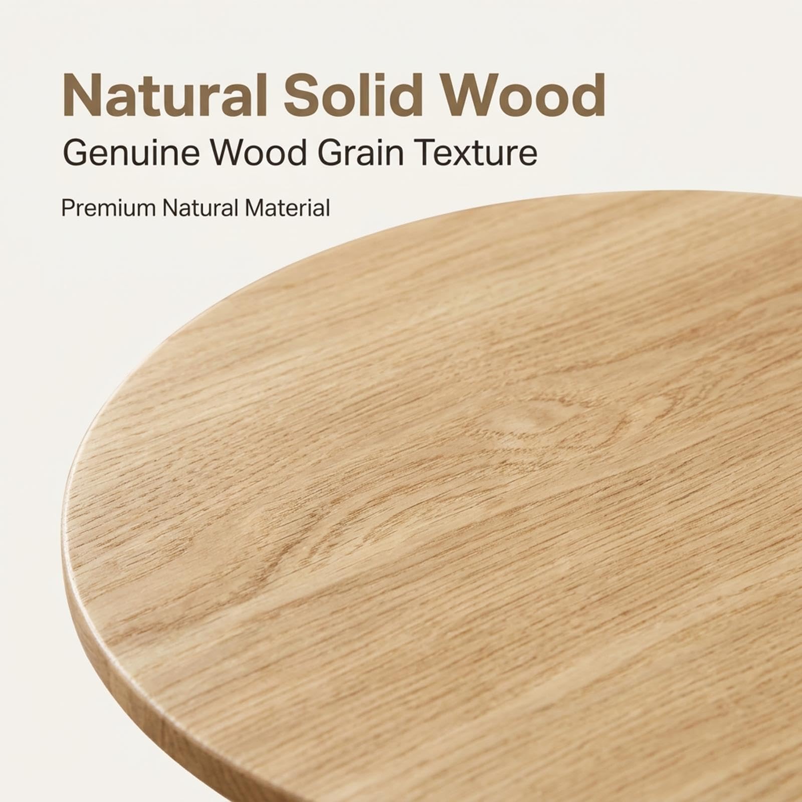 Table d'Appoint en C en Bois Massif avec Plateau Rond