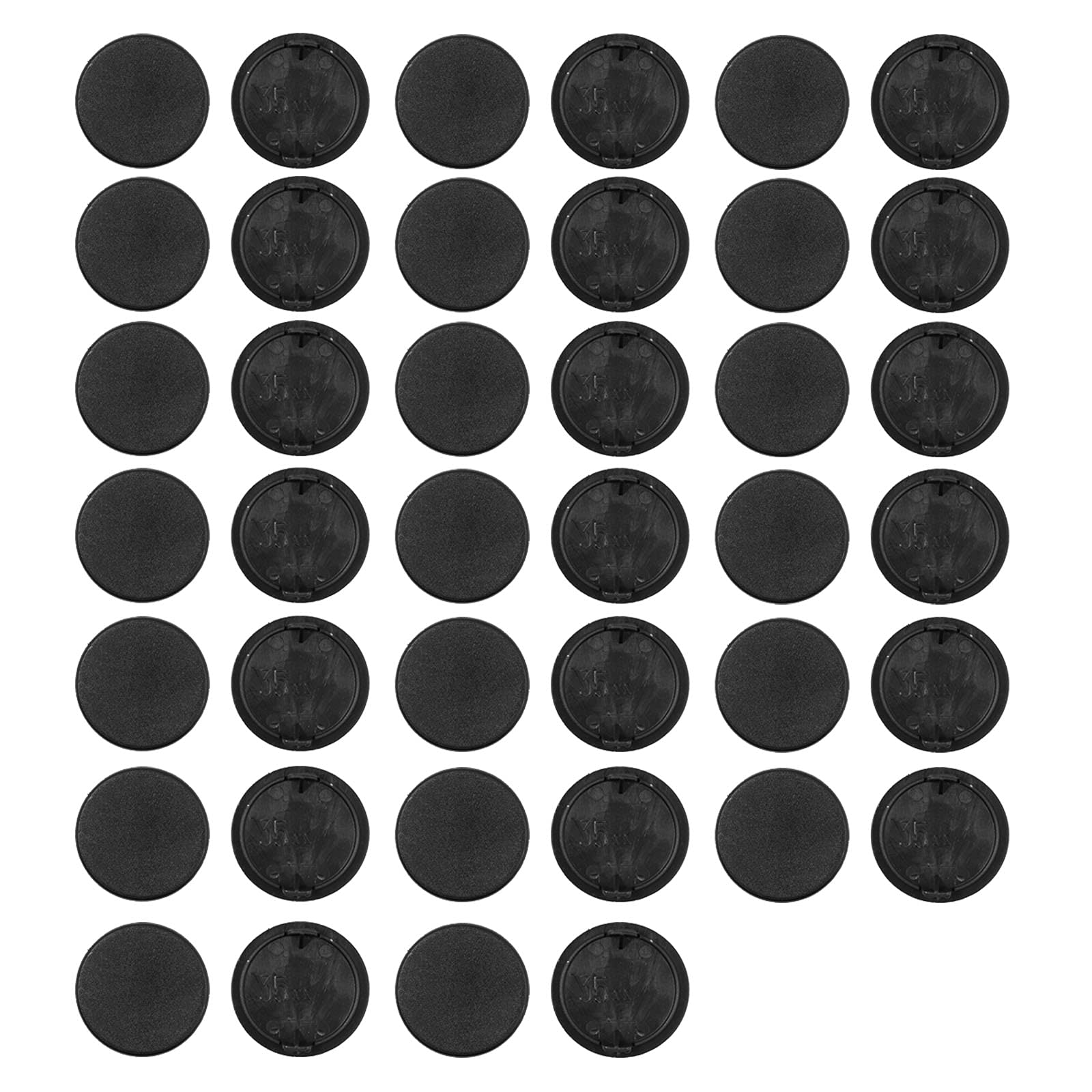 QOPAHI Hinge Hole Cover Caps, 35mm Hinge Covers for Cabinet Kitchen Cupboard Door Hinges Hole, 40 Pack（Black）