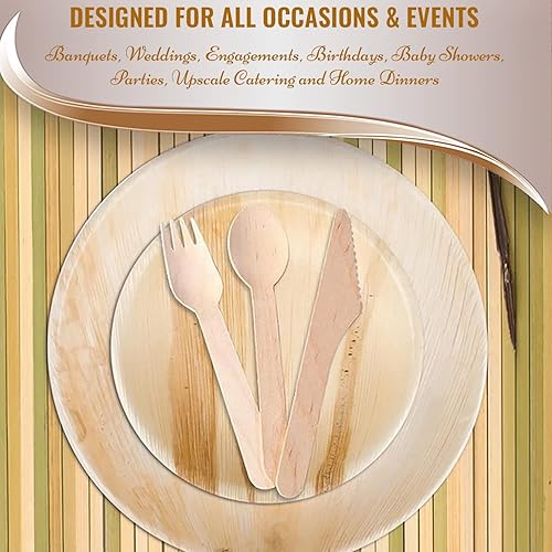 Miniatura 4 de Platos desechables ecológicos de hoja de palma de 7 pulgadas, platos redondos 100% biodegradables y compostables a granel para fiestas temáticas