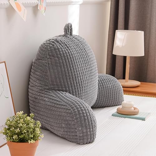 Miniatura 2 de Aimuan Almohada de lectura para reposo en cama, almohada de respaldo de cuña con brazos y apoyo para la espalda para sentarse en la cama, cojín