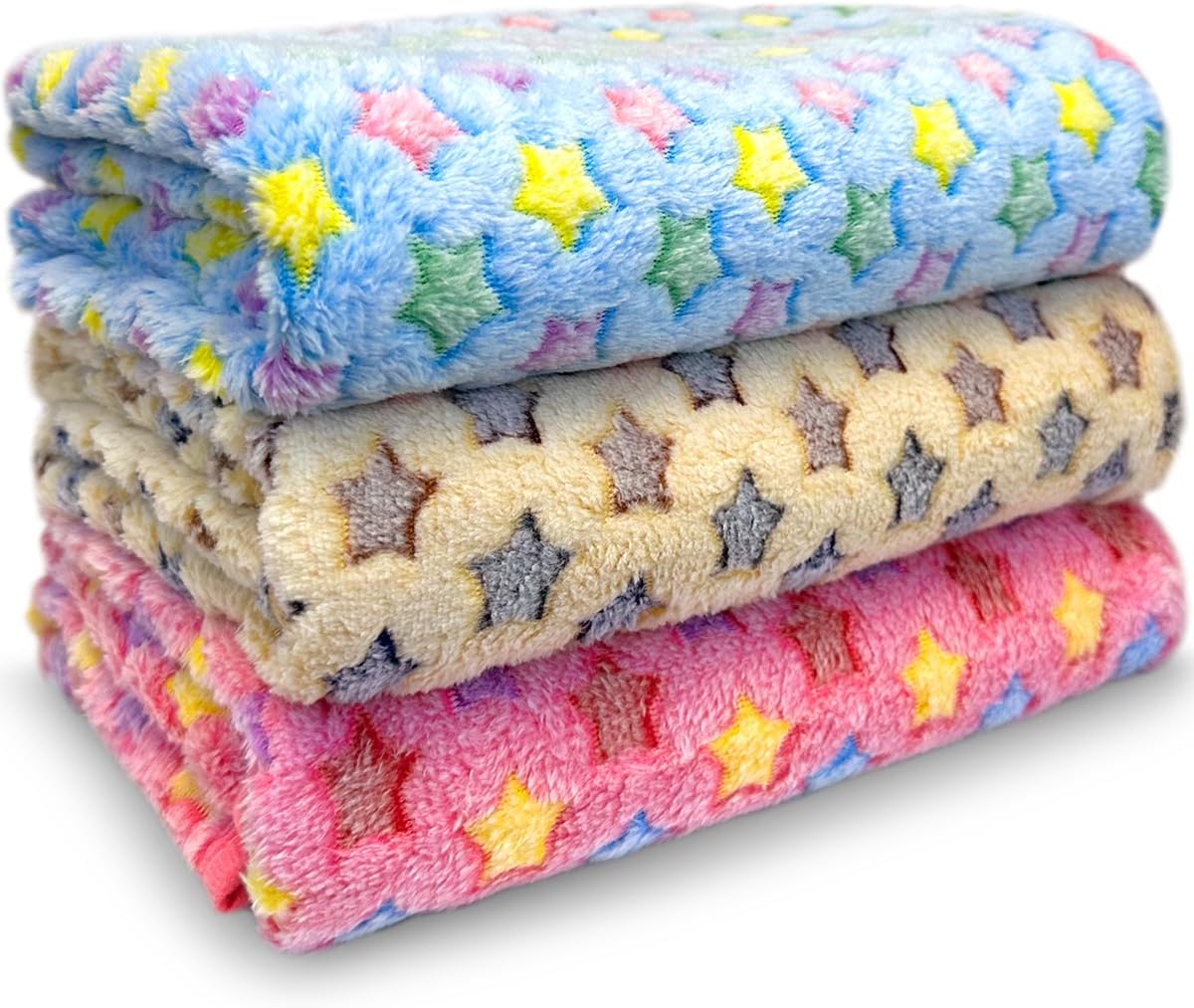 Dog Blankets for Small Medium Dogs Washable, 3 Pack Pet Blanket Washable 30" x 20", Fuzzy Soft Puppy Throw Cover for Kennel Crate Bed