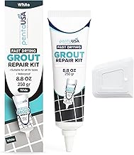 PentaUSA Grout Reviver - Ready Mixed Grout, Tile Adhesive, Fast Drying, No Sealer Required, Perfect for Bathroom, Shower and Kitchen + Mould Protection - 250gr (White)