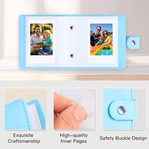 Veicevol 52 Pockets Mini Photo Book for 2x3 inch Instax Films Photos, Blue