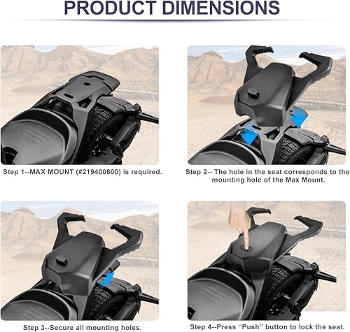 Miniatura 6 de Asiento trasero del pasajero para Ryker, asas de agarre resistente, almohadilla de asiento suave para Can-Am Ryker, Ryker 600 | 900, Sport, Rally