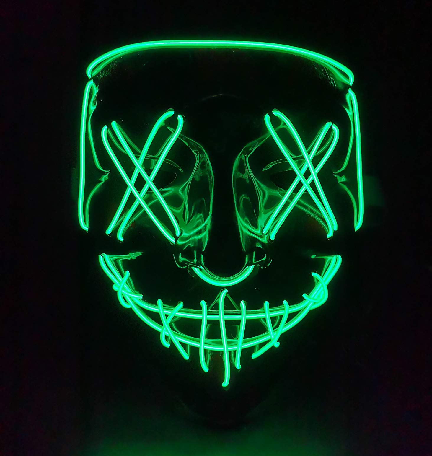 Halloween Purge Mask LED Light up Mask Cosplay LED Costume Mask for Men Women Kids Halloween Costume Festival Party Supplies