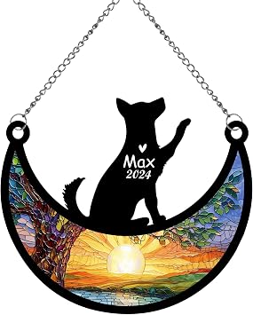 Personalized Husky Memorial Suncatcher, Custom Husky Ornament with Name Date, Dog Loss Sympathy Gift, Pet Loss Sun Catchers, Remembrance Gifts for Loss of Pet, Dog Grief Gift