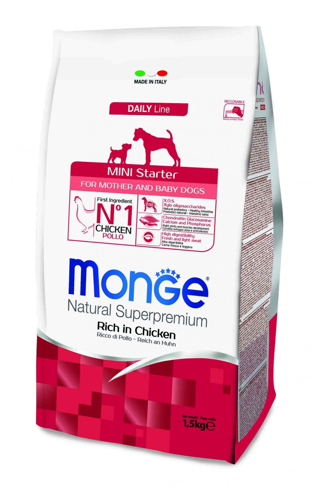 all4pets Monge Daily Line - Mini Starter with Chicken 1.5 Kg,Granule