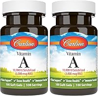 Vista 10 de Carlson - Vitamina A, 10000 UI (3000 mcg RAE), Visión Health, 250 cápsulas blandas