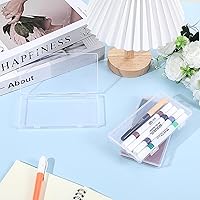 Vista 7 de 3pcs Mini Plastic Storage Box with Hinged Lid, 6.5x3.3in Clear Rectangle Dustproof Organizer Case Small Clear Plastic Storage Containers Box for