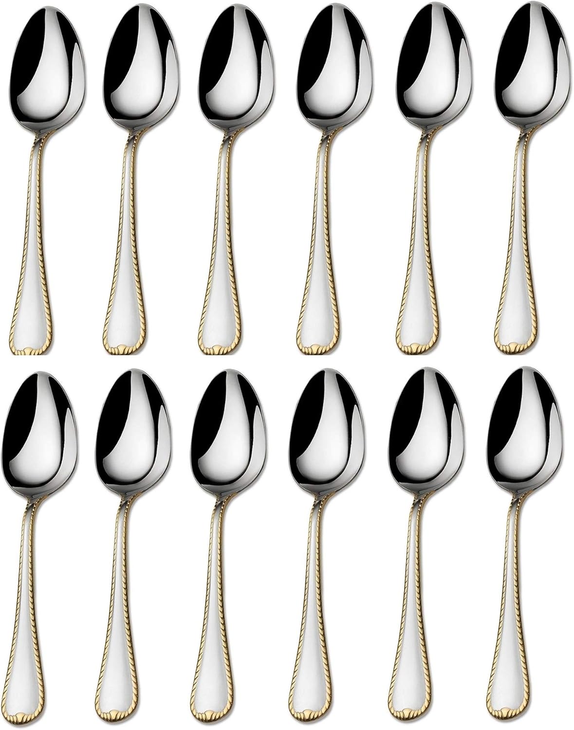 Mikasa Cameo Gold 18/10 Stainless Steel Teaspoon (Set of Twelve)