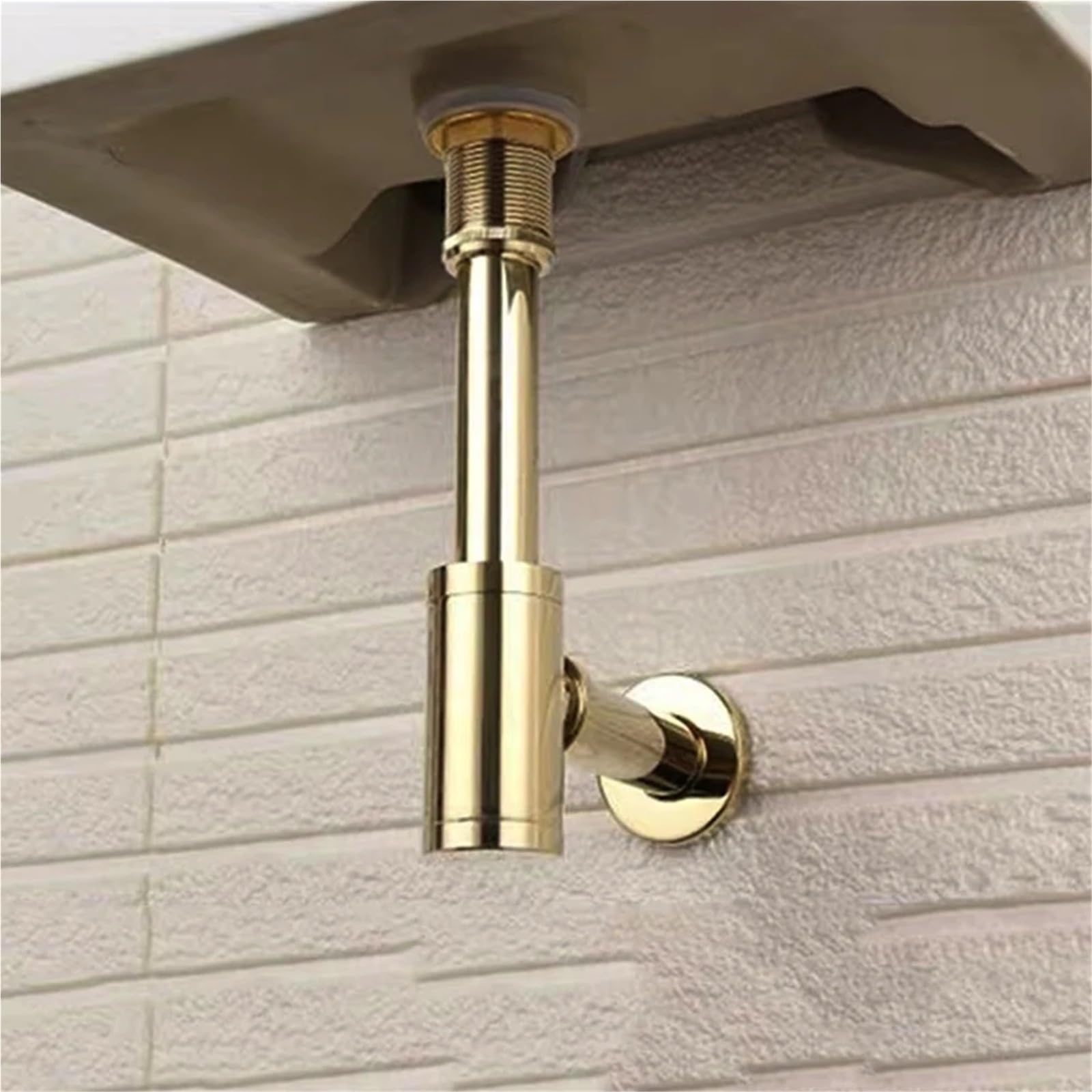 Desagüe de lavabo baño dorado, sifón latón, filtro, tapón accesorio emergente Para Lavabo De Baño y Lavabo(Type 1)
