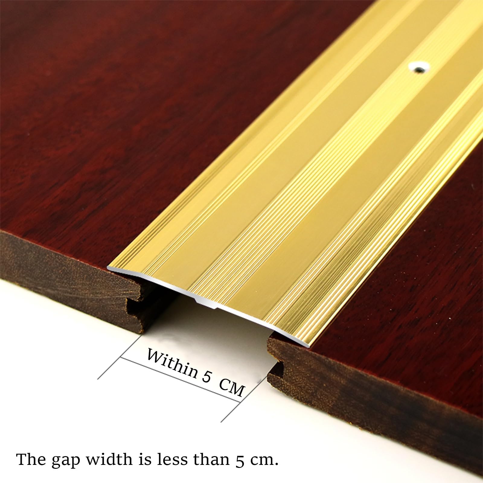 Tira de transición de metal para pisos, umbral ancho de aluminio plano para puertas y escaleras, borde antideslizante