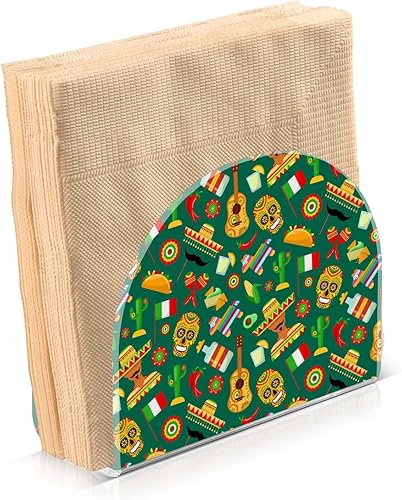Miniatura 2 de Cinco De Mayo - Servilletero para taco con forma de U de calavera para cocina, dispensador de toallas de papel para mesas, accesorio de cocina