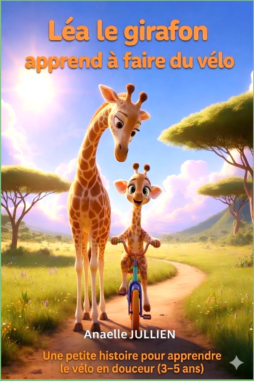Léa le girafon, apprend à faire du vélo