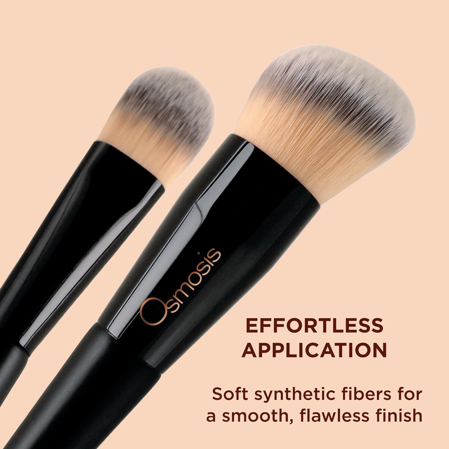 Osmosis 2-In-1 Dual End Foundation Brush For Flawless Liquid & Cream Makeup Application, Blush, Bronzer, Highlighter Ultra Soft Bristles - Image 3