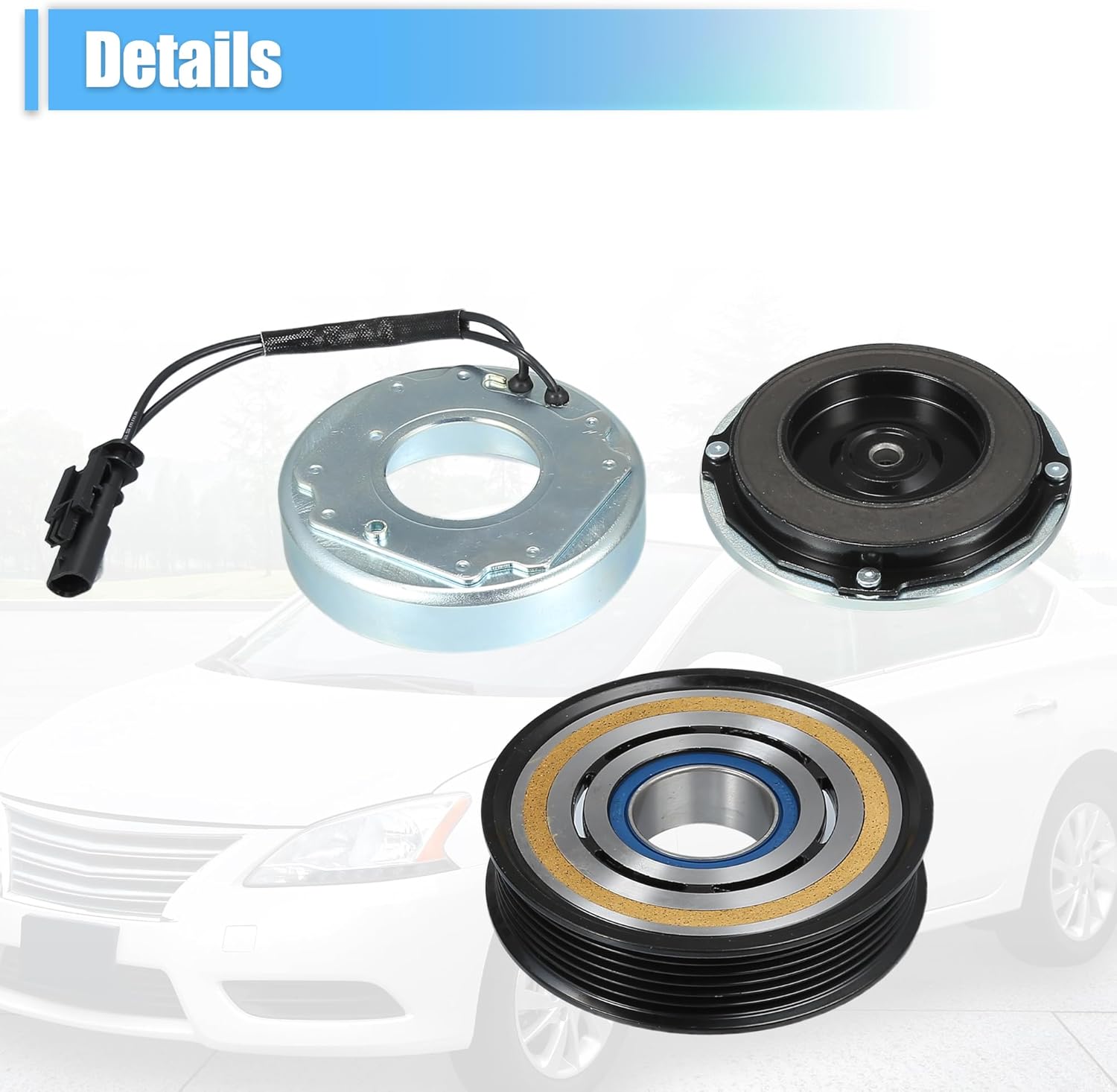 uxcell AC Compressor Clutch Set Replace for Chevrolet Silverado 3500HD 8CYL 6.6L 2015-2020 A/C Clutch Repair Assembly