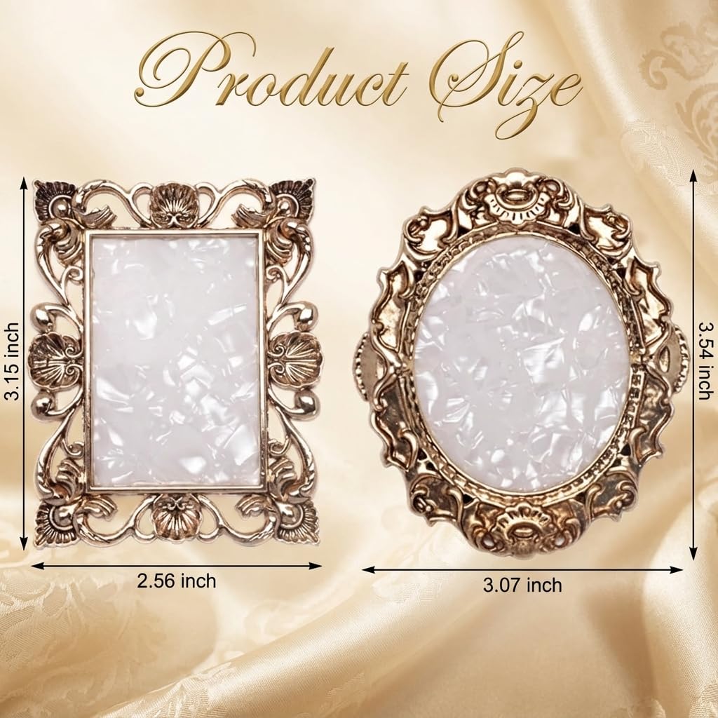 2 Pcs Nail Art Palette Nail Mixing Palette Polish Color Mixing Plate Golden Edge Nail Holder Display Board Cosmetic Mixing Tools (Gold)