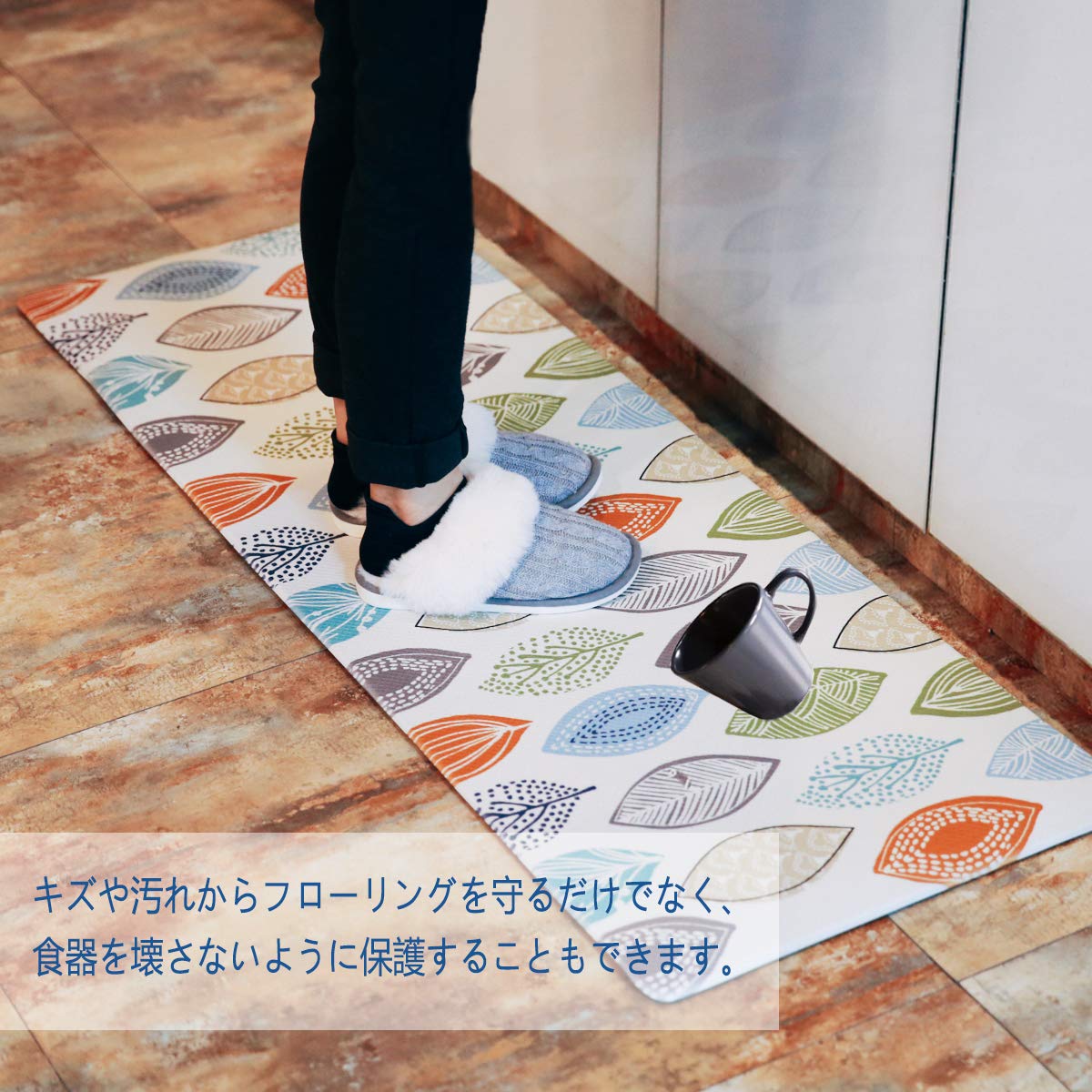 【色: 猫】Ashmore キッチンマット 拭ける台所マ ット PVCロング床マ Amazon | Ashmore キッチンマット 拭ける台所マ ット ずれない