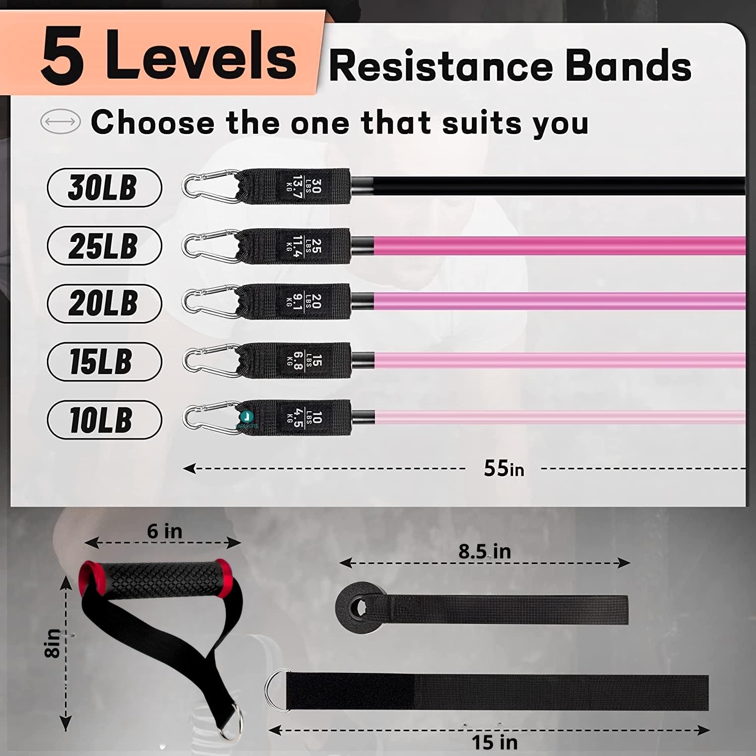 Buy Now Lafillette Natural Rubber Resistance Bands Set,Home